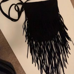 Black fringe purse